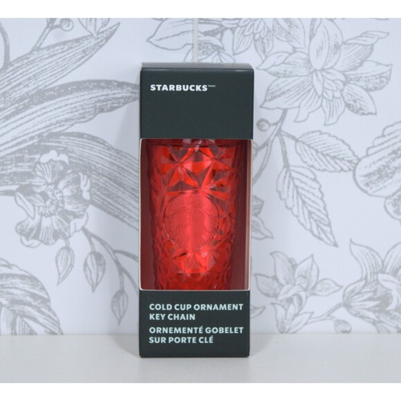 Starbucks Red Jewled Cold Cup Ornament Keychain Holiday Edition - Picture 1 of 4